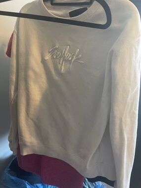 Zoo York White Embroidered Logo Crewneck
